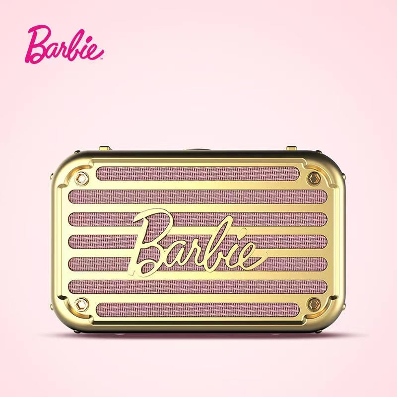 Barbie Wireless Smart Speaker Kawai Anime Cartoon Mini Bluetooth Retro Portable Audio Phone Accessories Girls Gifts Decoration