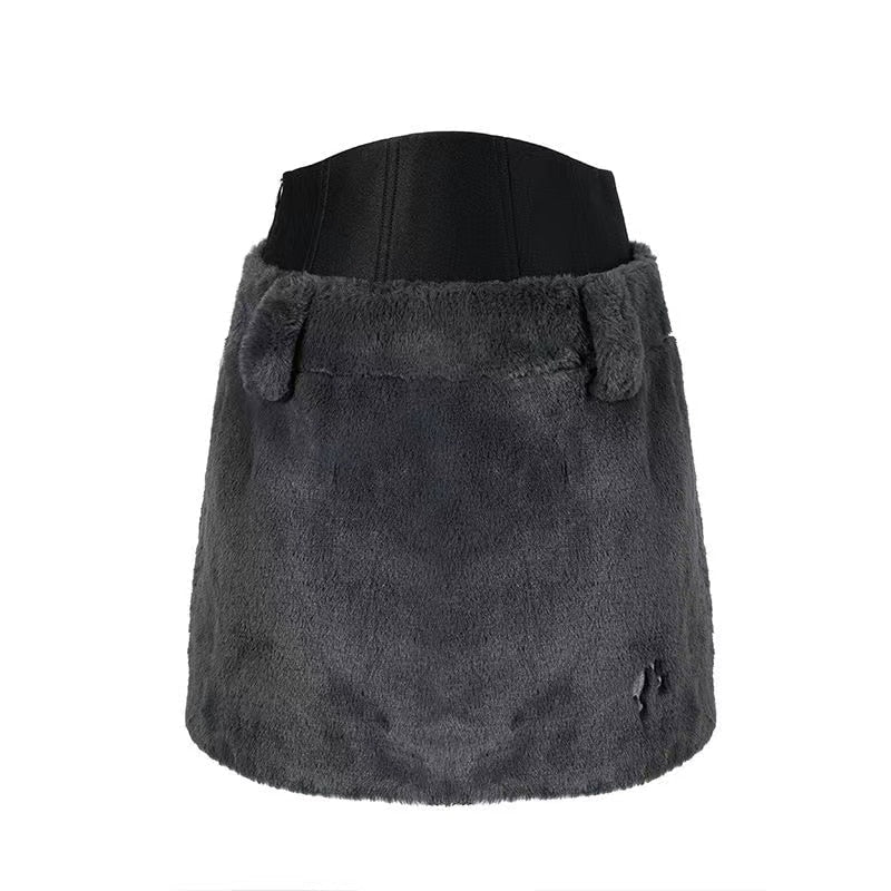 Barbie X Pink Stand Collar Pullover Sweater Y2K Black Women Sexy Plush Long Sleeve Top Skirt Autumn Winter Clothes Suit Gifts black skirt