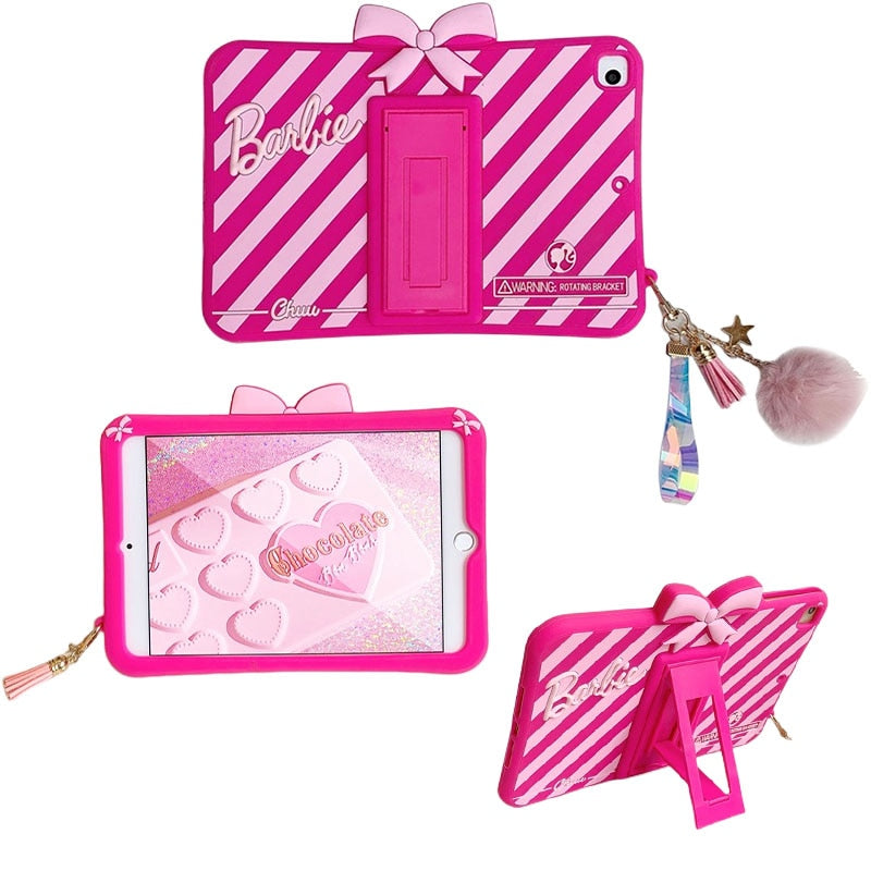Barbie for Ipad Case Fashion Pink Mini Air Pro Full Screen Pu Silicon Transparent Cover Cartoon Kawaii Portable Accessory Gift AMAIO
