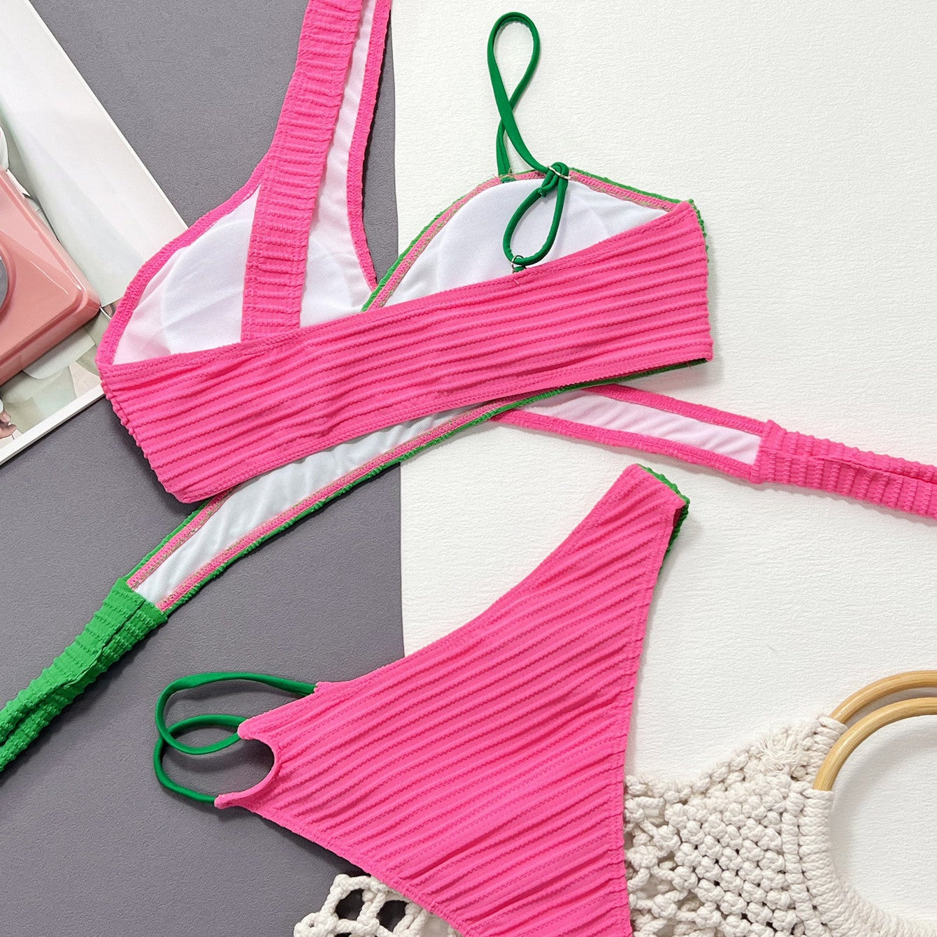 Beach Bikini Women's Contrast Split Swimwear