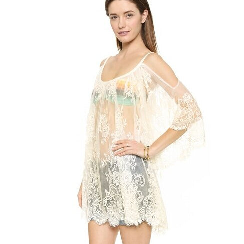 Beach Cover Up Pareo Playa Coverup Dress Vestido Livre Swimsuit Wear Swimwear White Lace Women Beachwear white dress