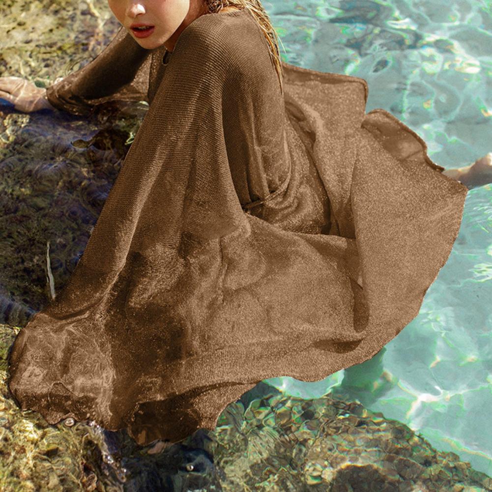 Beach Cover Up Sun Protection Swimsuit Belt Shine Mesh Sexy Summer Kimono Beachwear Pareos Kaftan Bikini Cover Up Sarong