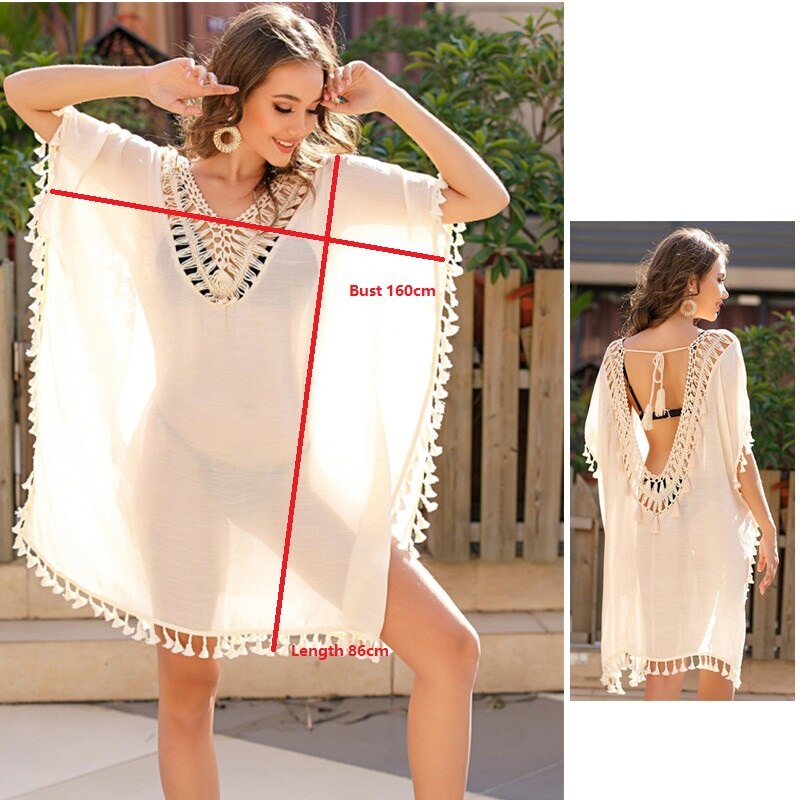 Beach Cover Up for Swimwear Tunic Fringe Ups Swim Bikini Ladies Dress Yellow