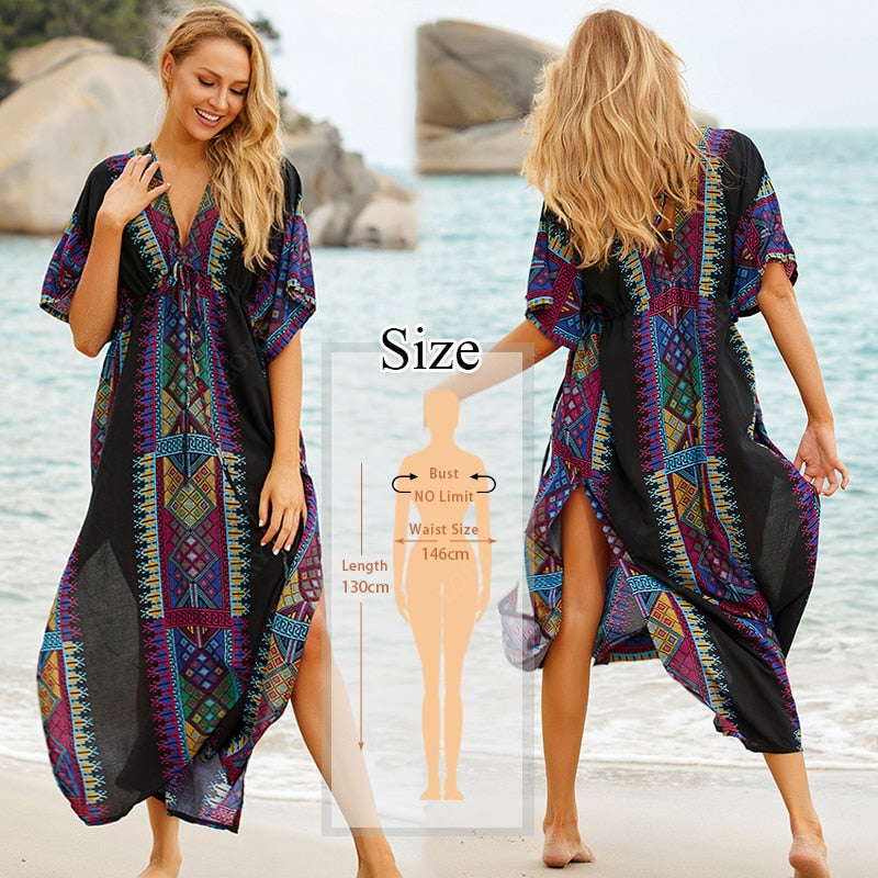 Beach Cover up Kaftans Sarong Bathing Suit Cover ups Beach Pareos Swimsuit Cover up Q645-641 One Size