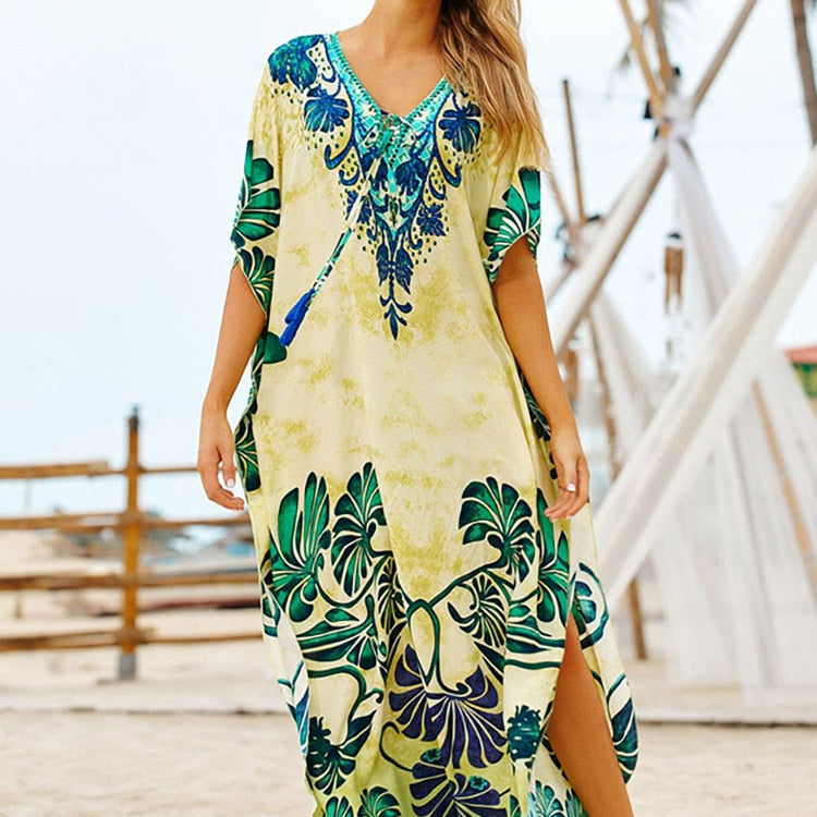 Beach Dress Sarong Cover-up Swimwear Bobe De Plage Pareo SF412D3 One Size