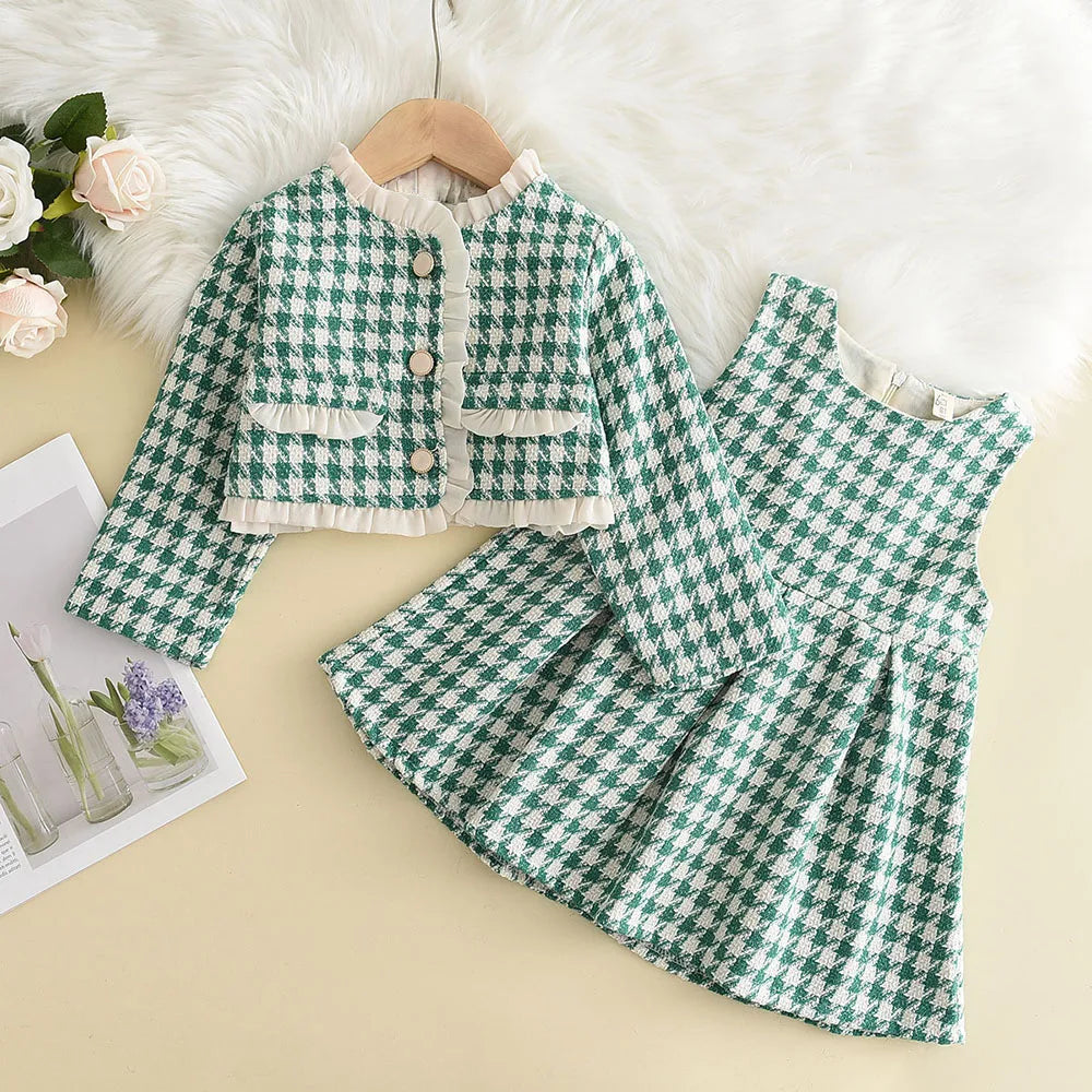 Bear Leader Baby Girls Clothes Set Autumn Winter Cartoon Grape Clothing Set Kids Knitted Sweet Outfit Children Clothes Suit AX2392green