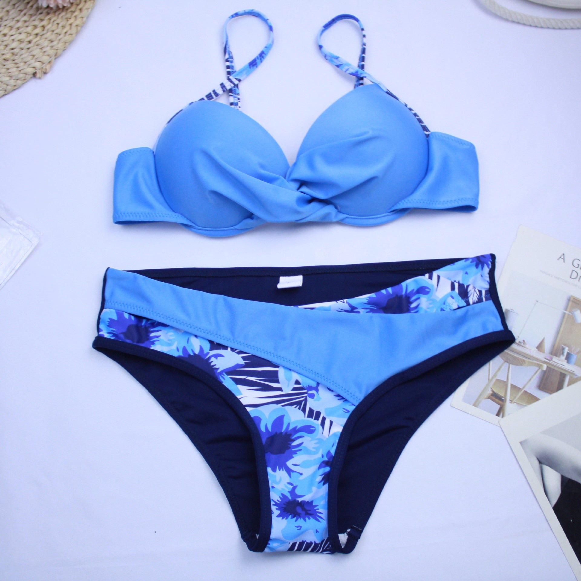 Bikini Sexy Push Up Print Patchwork Swimwear - Bikinis Set Bathing Suit Beach Bikini Female Biquinis Feminino