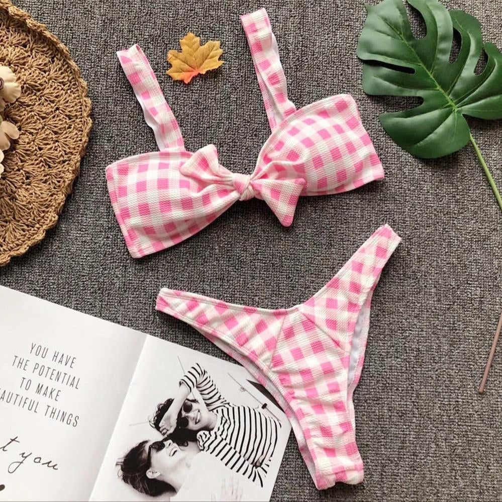 Bikini Swimming Suit trajes de bano BCS18117 pink