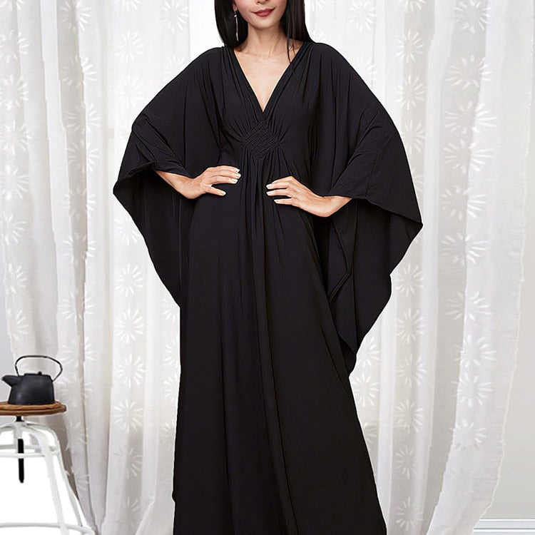 Black Beach Cover Up Plus Size Robe Kaftans Sarong Bathing Suit Cover Ups Beach Pareos Bikini Cover Up Womens Beachwear Tunic Color 01 One Size