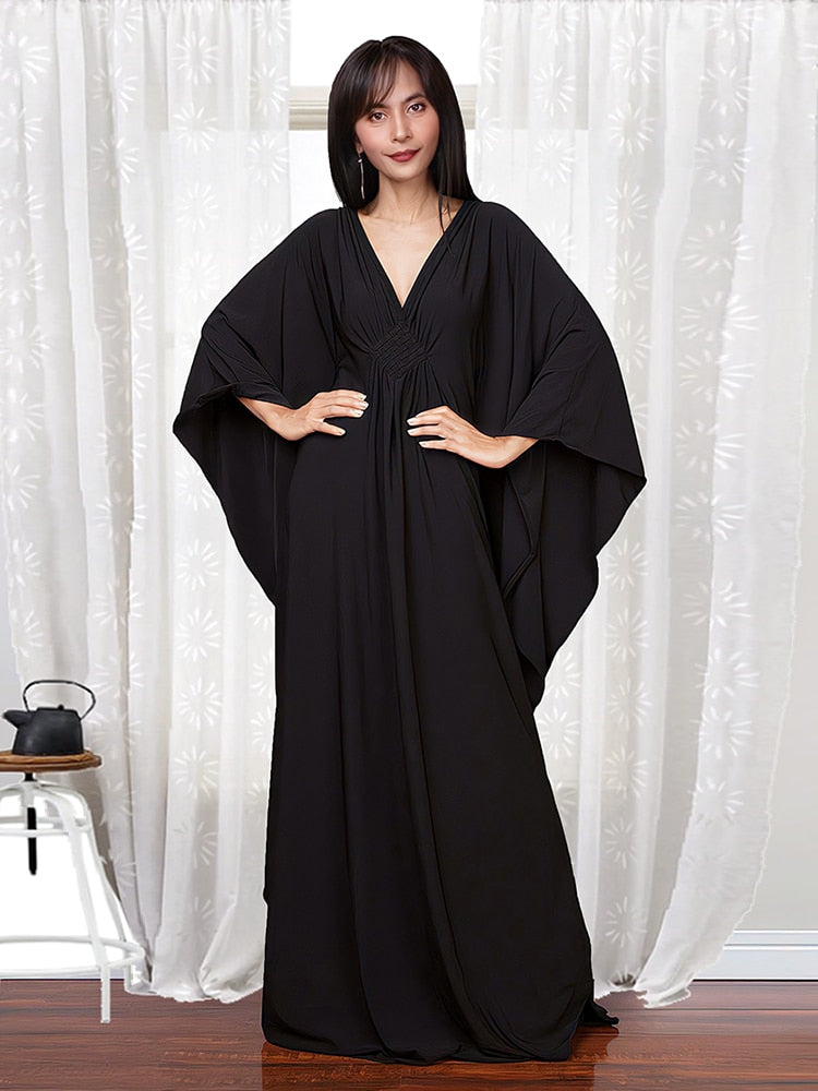 Black Beach Cover Up Plus Size Robe Kaftans Sarong Bathing Suit Cover Ups Beach Pareos Bikini Cover Up Womens Beachwear Tunic Color 01 One Size