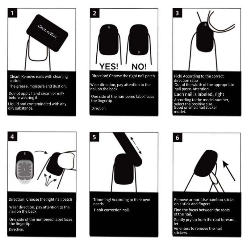 Black Fake Press on Nails Full Cover Ballerina Korean Handmade Manicuree Heart Decoration Nail Art Wearable Artificial Nail Tips