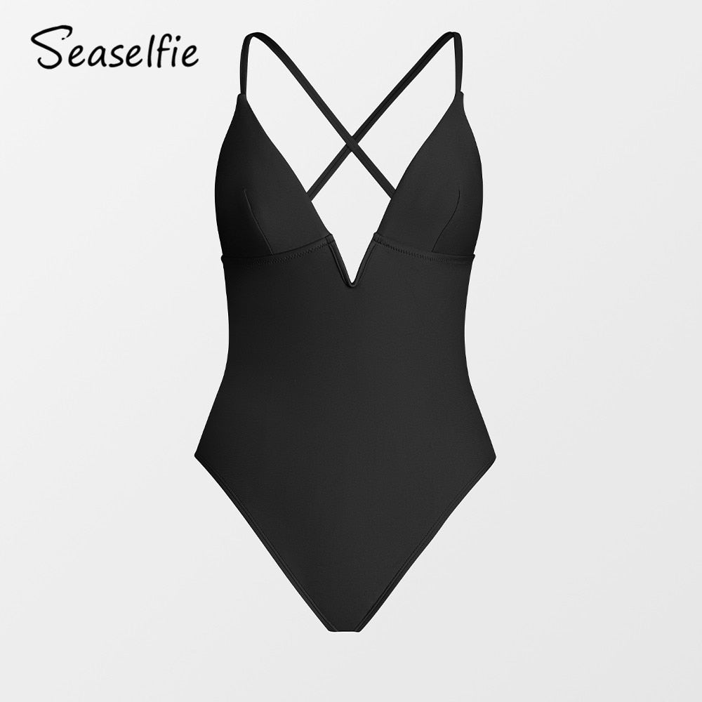 Black Sexy Backless Monokini Swimwear Bathing Suit Beachwear