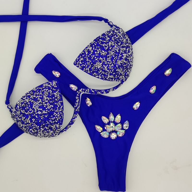 Bling stones bikini set new swimwear sexy diamond rhinestone bathing suit beachwear hot selling swimsuit