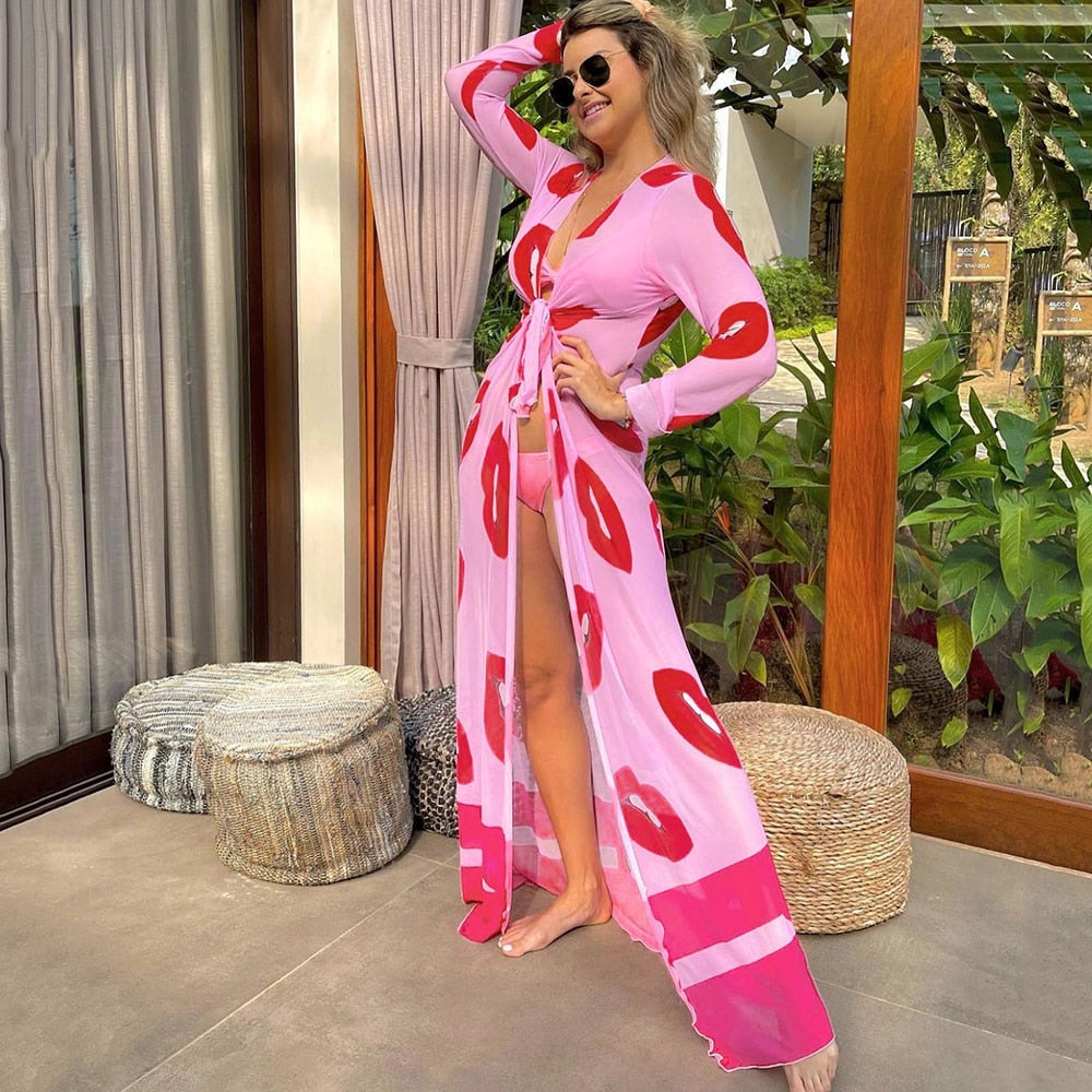 Blue Eyes Bikini Beach Cover up Tunics for Beach Long Kaftan Bikini Cover up Robe de Plage Sarong Beach Swimsuit cover-ups