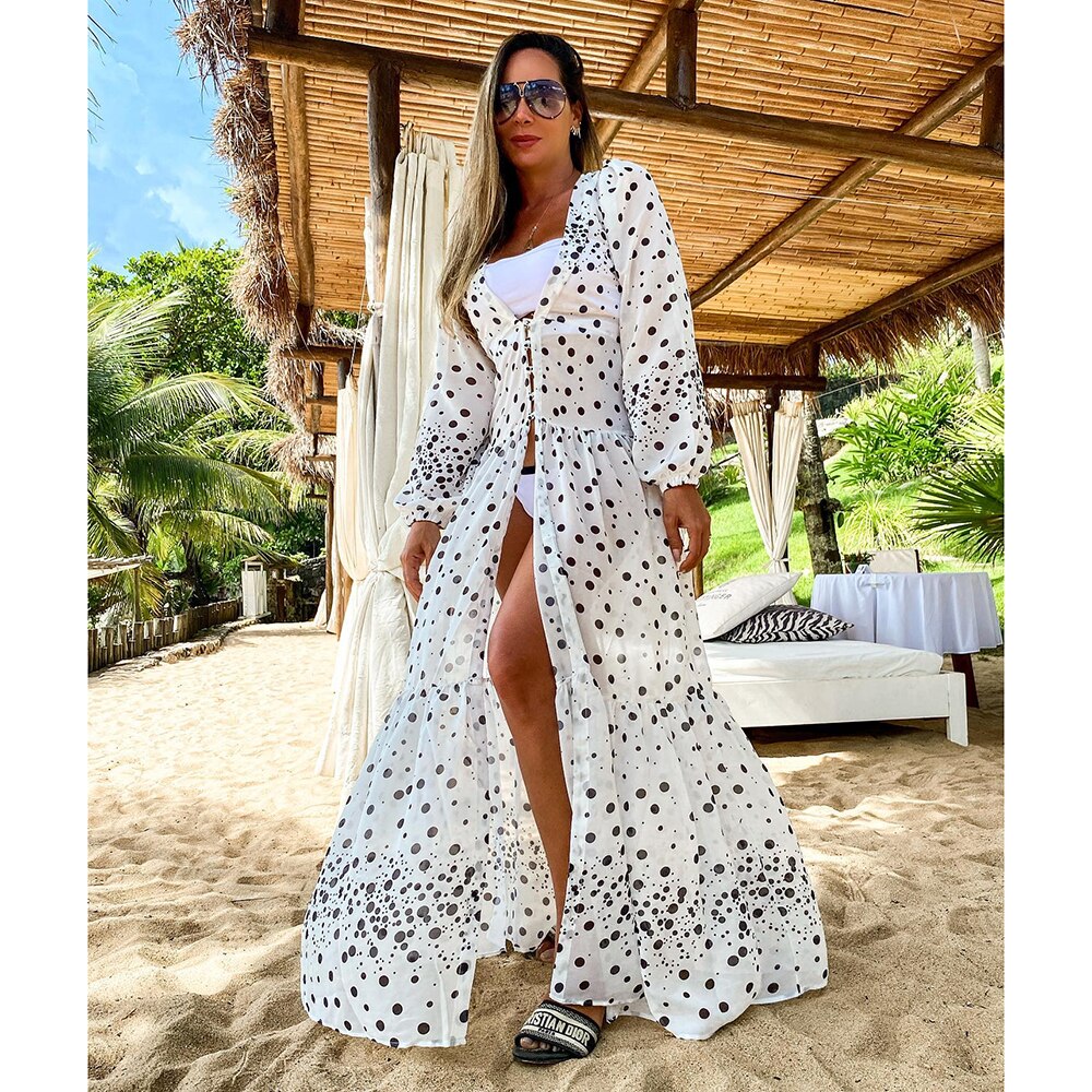 Blue Eyes Bikini Beach Cover up Tunics for Beach Long Kaftan Bikini Cover up Robe de Plage Sarong Beach Swimsuit cover-ups TZ21133WA0 One Size