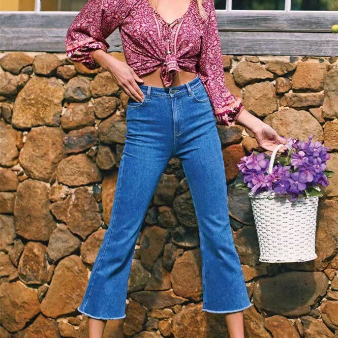 Bohemian Lacing up O neck Floral Print Cotton Shirt BOHO Holiday Women Single-Breasted Long Sleeve Blouse Causal Tops Beach