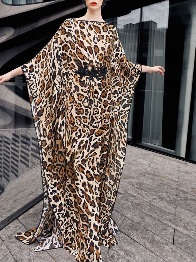 Bohemian Maxi Dress Print Beach Cover Up Robe De Plage Kaftan Pareo Loose Long Dress Bikini Cover Up Sarong Beachwear Color 04 One Size