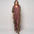 Boho Dress V Neck Beach Cover Up Pareo Maxi Dress - Robe Plage Kaftan Dress Beachwear JH One Size