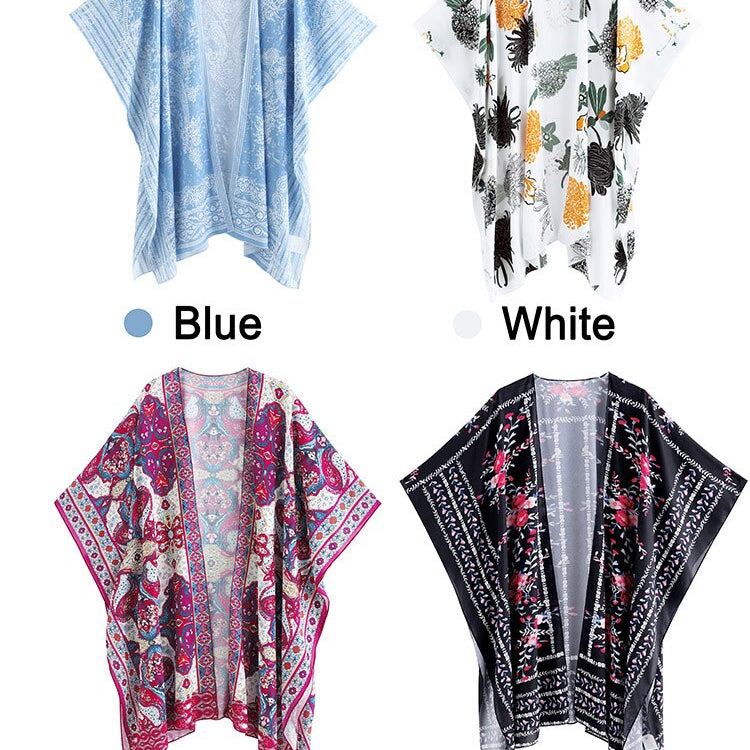 Boho Printed Bikini Cover-ups Kimono Pareo Dress