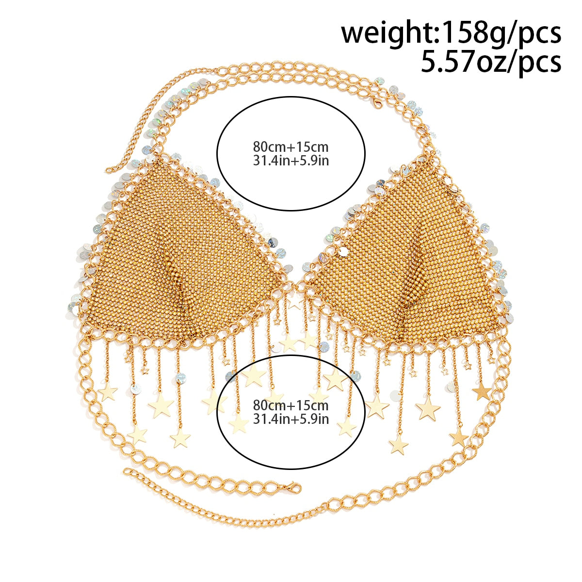 Boho Sexy Lingerie Women Body Bikinis Tassel Bra Chain Summer Beach Dancewear Festival Accessories Body Jewelry New