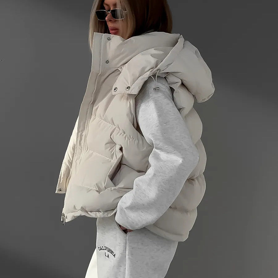 Bornladies Quilted Jacket Women Winter Loose Parkas Coat Vintage Belted Outwear Office Ladies Warm Cotton Puffer Jackets