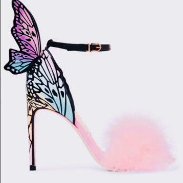 Brand Design Butterfly Back Sandals Angel Wing Sandalias Woman High Heels Buckle Strap Thin Heels Lady Pumps pic 12