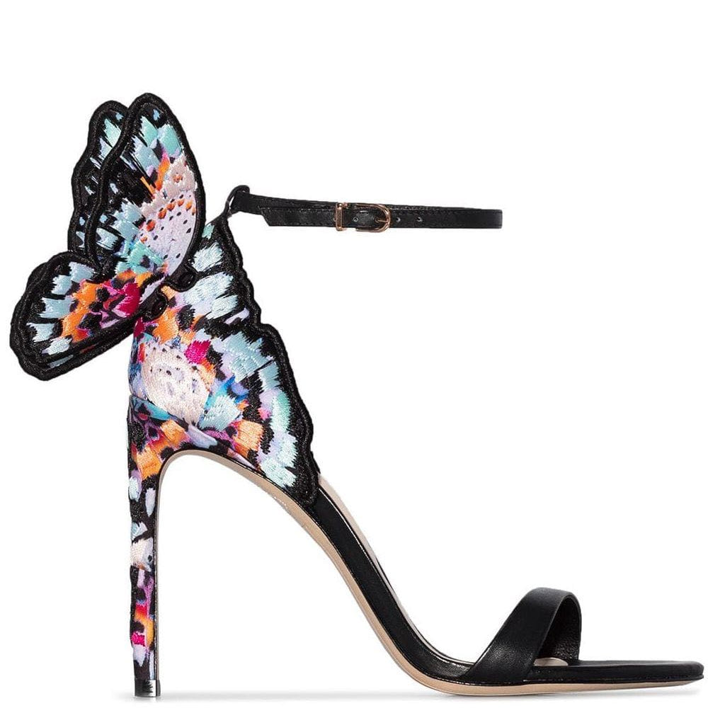 Brand Design Butterfly Back Sandals Angel Wing Sandalias Woman High Heels Buckle Strap Thin Heels Lady Pumps