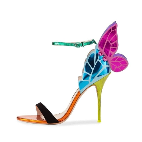 Brand Design Butterfly Back Sandals Angel Wing Sandalias Woman High Heels Buckle Strap Thin Heels Lady Pumps pic 6