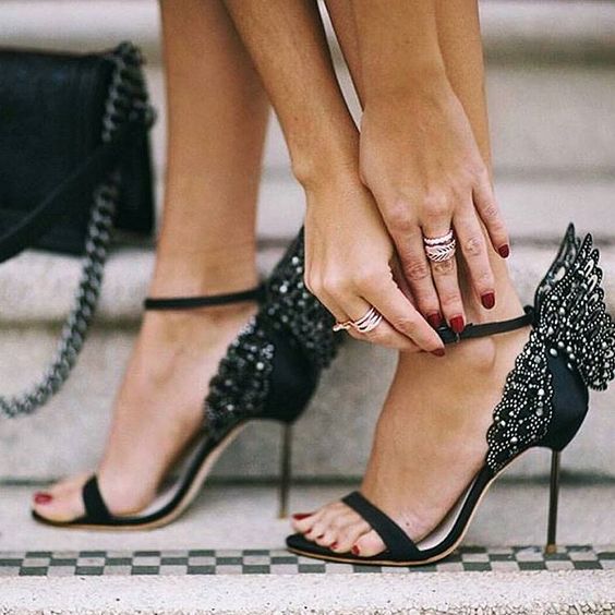 Brand Design Butterfly Back Sandals Angel Wing Sandalias Woman High Heels Buckle Strap Thin Heels Lady Pumps pic 14