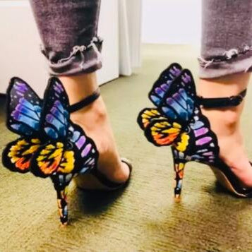 Brand Design Butterfly Back Sandals Angel Wing Sandalias Woman High Heels Buckle Strap Thin Heels Lady Pumps pic 11