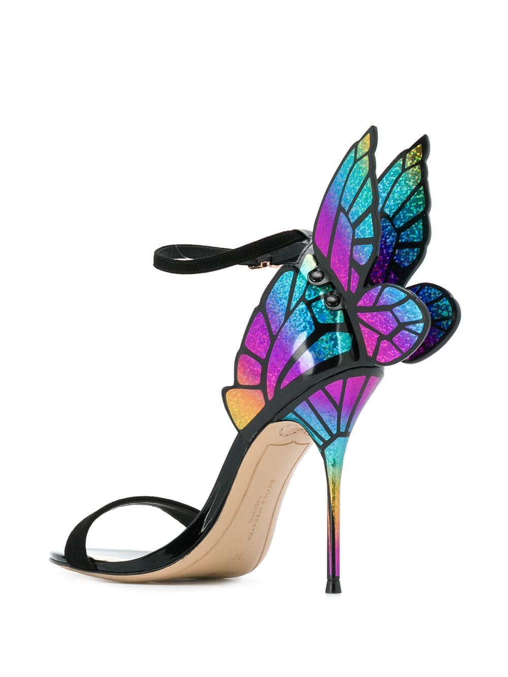 Brand Design Butterfly Back Sandals Angel Wing Sandalias Woman High Heels Buckle Strap Thin Heels Lady Pumps