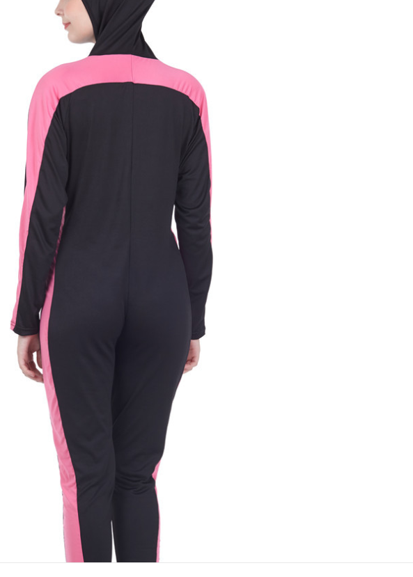 Burkini Conservative One-piece Swimsuit Color Matching Ladies Wetsuit