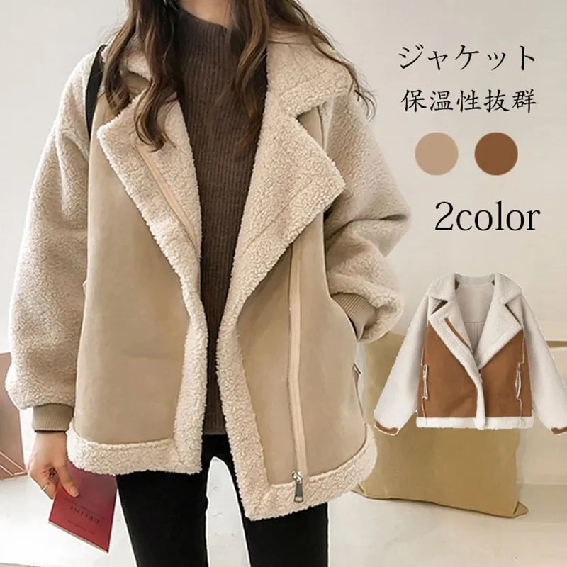 CCI 2024 Women Jackets Outerwears Suede Fur Thick Winter Coat Promotion Polyester Pockets Solid Casual Female Coats YJ017C