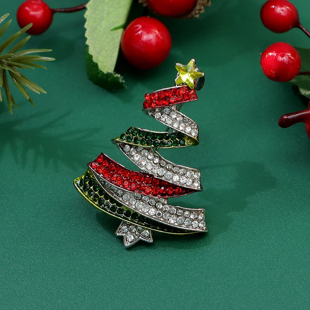 CINDY XIANG Colorful Christmas Tree Brooch
