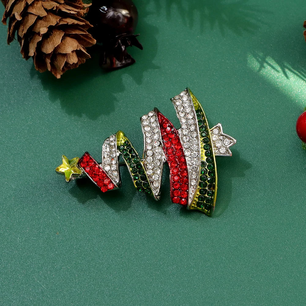 CINDY XIANG Colorful Christmas Tree Brooch