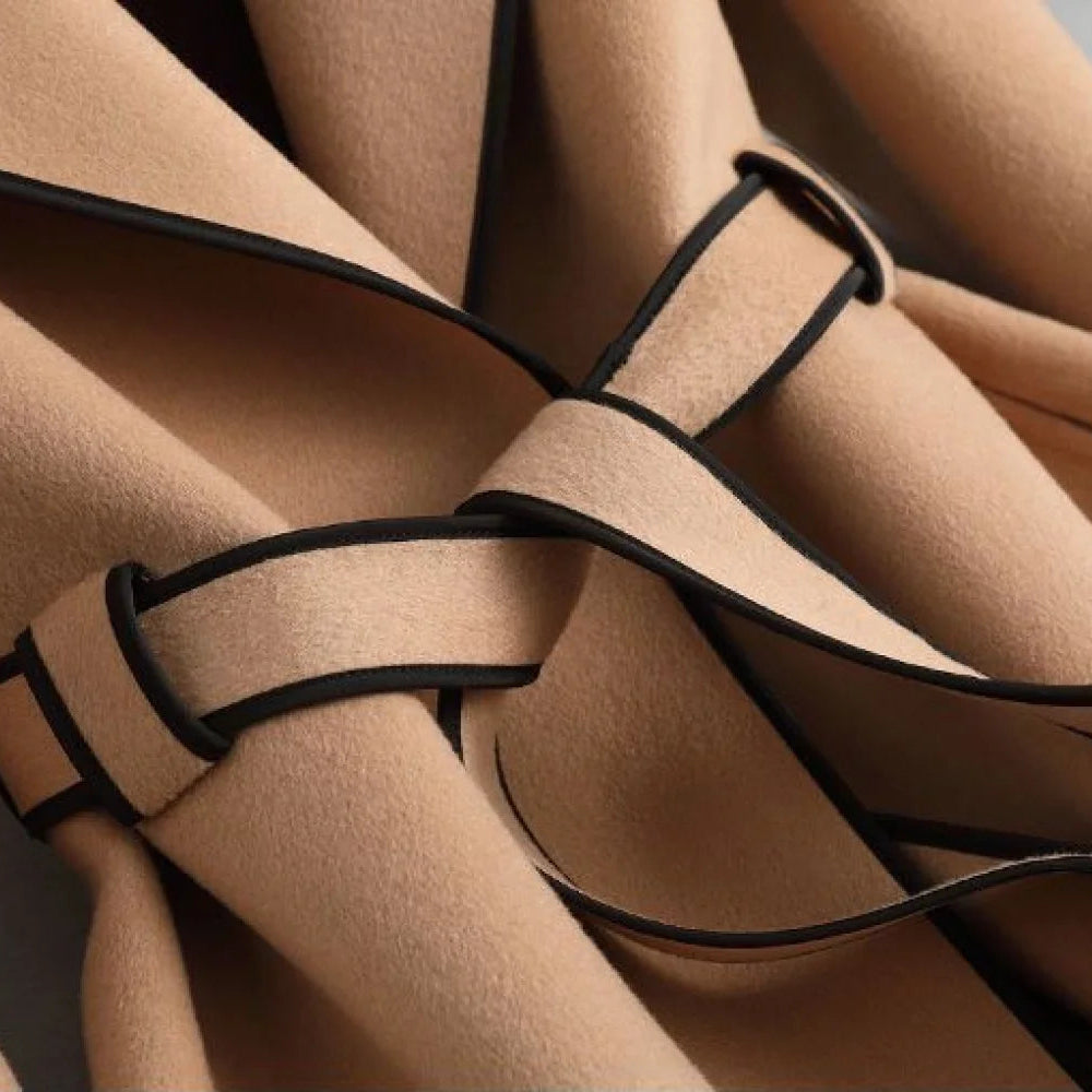 Cashmere Belt Winter Long Women's Overcoat Outwear Korean Fashion Elegant and Mature Trench Coats Female Lapel Woolen Cardigan