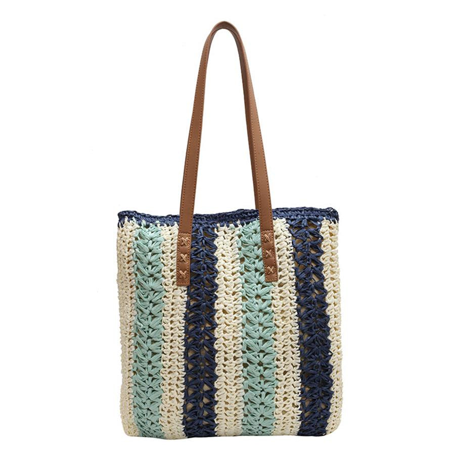 Casual Large Capacity Straw Woven Tote Shoulder Bags For Women Luxury Designer Beach Ladies Handbags 2024 New Summer Shopping