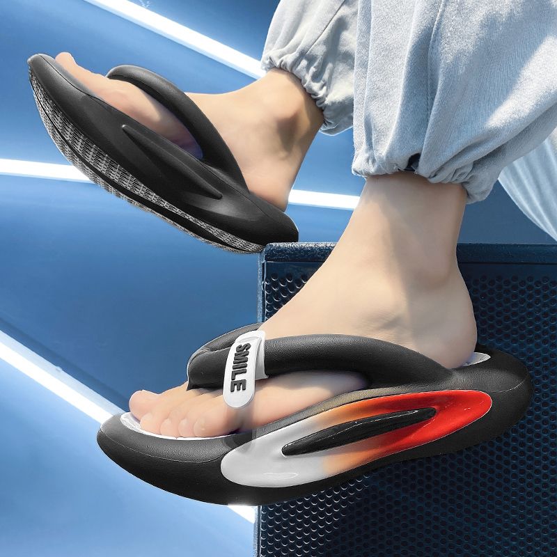 Casual Platform Non-slip Flip Flops Shoes 2024 Summer New Fashion Bathroom Home Slippers Womens EVA Indoor Slides Sandals 30-Black