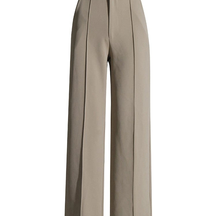 Casual Two Piece Sets For Women Notched Collar Detachable Long Sleeve Blazer High Waist straigth Trousers Solid Sets Female