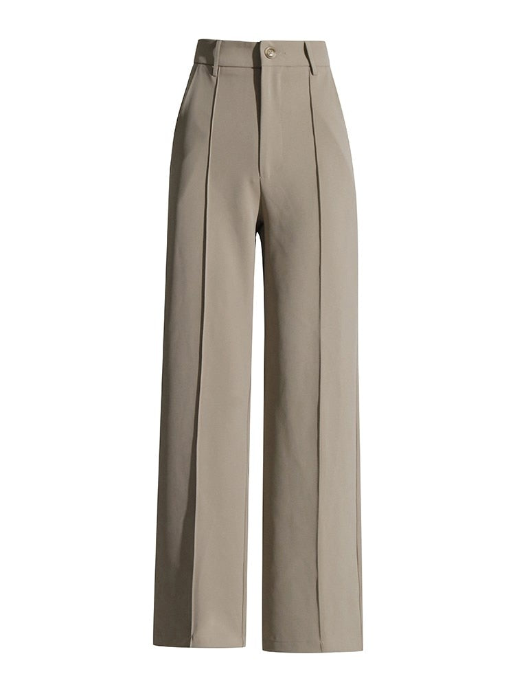 Casual Two Piece Sets For Women Notched Collar Detachable Long Sleeve Blazer High Waist straigth Trousers Solid Sets Female