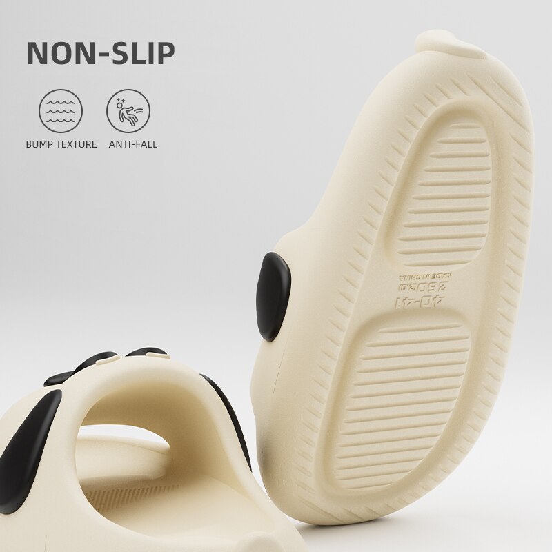 Catroon Dog Outdoor Home Slippers Thick Soled Non Slip Slides Bathroom Indoor Summer Comfy Shoes