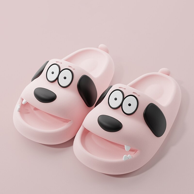 Catroon Dog Outdoor Home Slippers Thick Soled Non Slip Slides Bathroom Indoor Summer Comfy Shoes