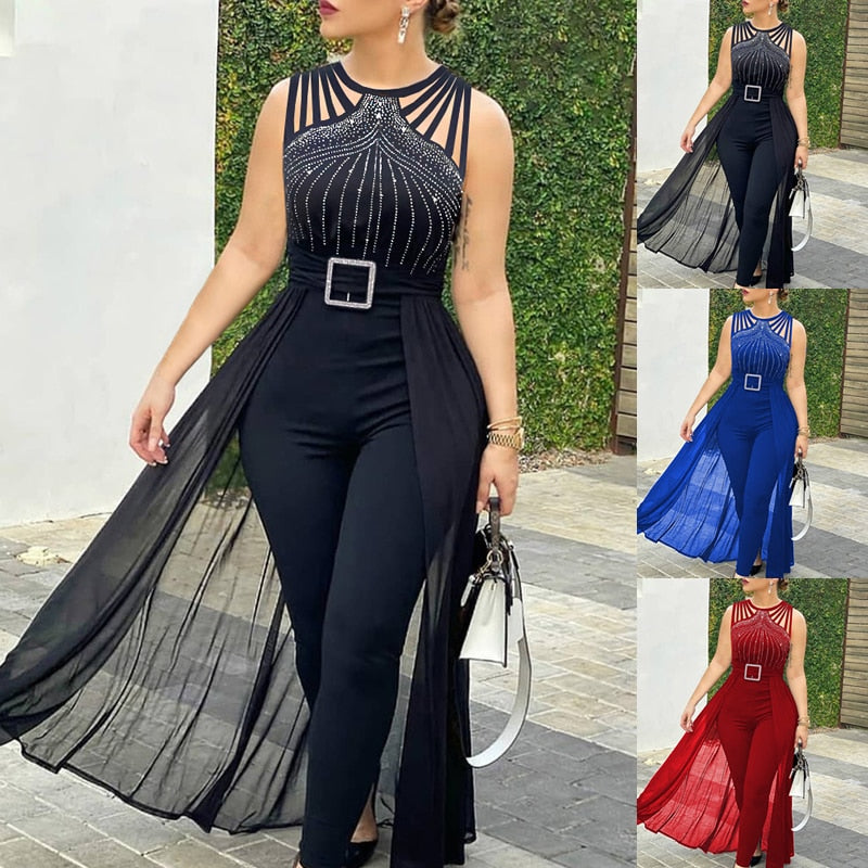 Chic Summer Women Elegant Full Bodysuits Prom One Piece Bodysuit Dresses Night Club Outfit Overalls Jumpsuit Jumpsuits Clothes