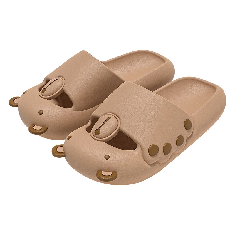 Cloud Soft Bear Slippers Couple Home Outdoor Slipper Summer Beach Bedroom Shoes Ladies Thick Bottom Sandals Coffeese