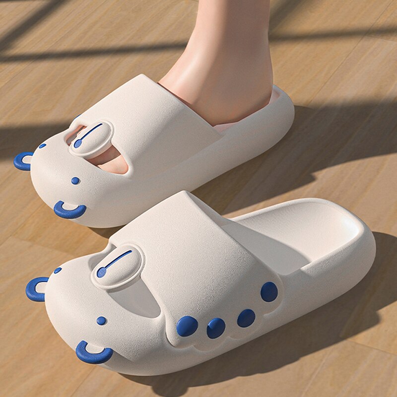 Cloud Soft Bear Slippers Couple Home Outdoor Slipper Summer Beach Bedroom Shoes Ladies Thick Bottom Sandals