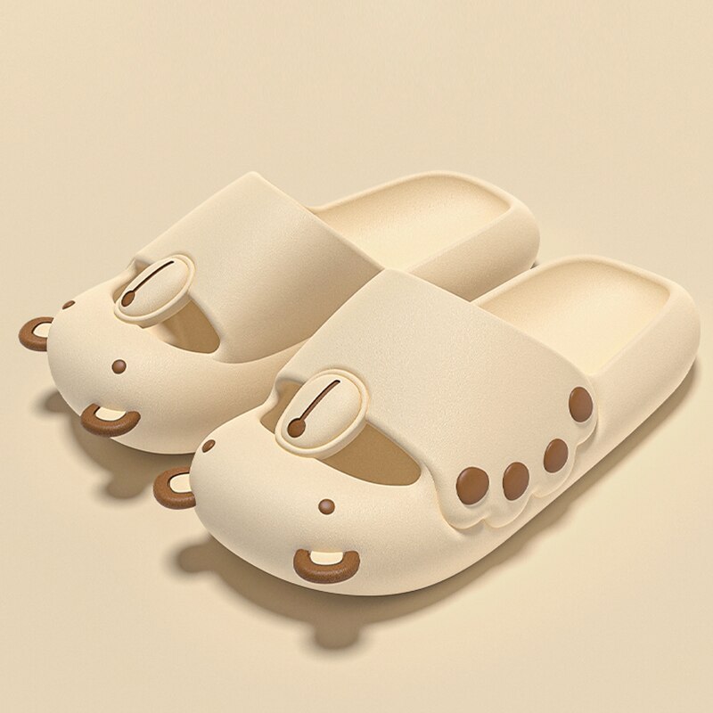 Cloud Soft Bear Slippers Couple Home Outdoor Slipper Summer Beach Bedroom Shoes Ladies Thick Bottom Sandals