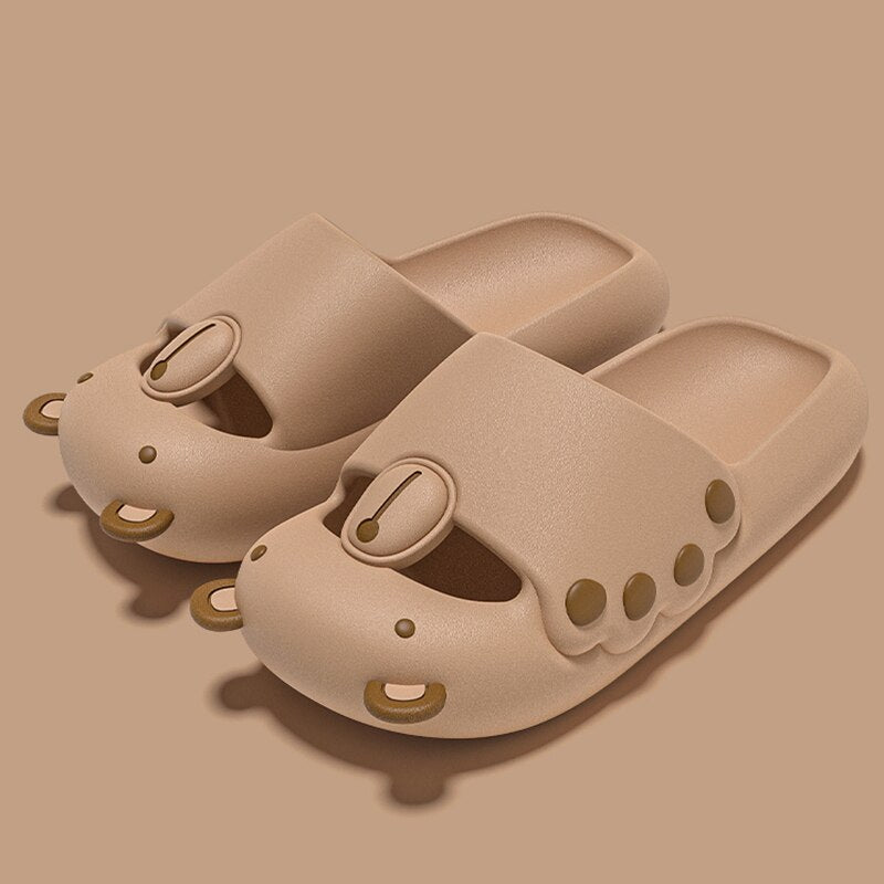 Cloud Soft Bear Slippers Couple Home Outdoor Slipper Summer Beach Bedroom Shoes Ladies Thick Bottom Sandals