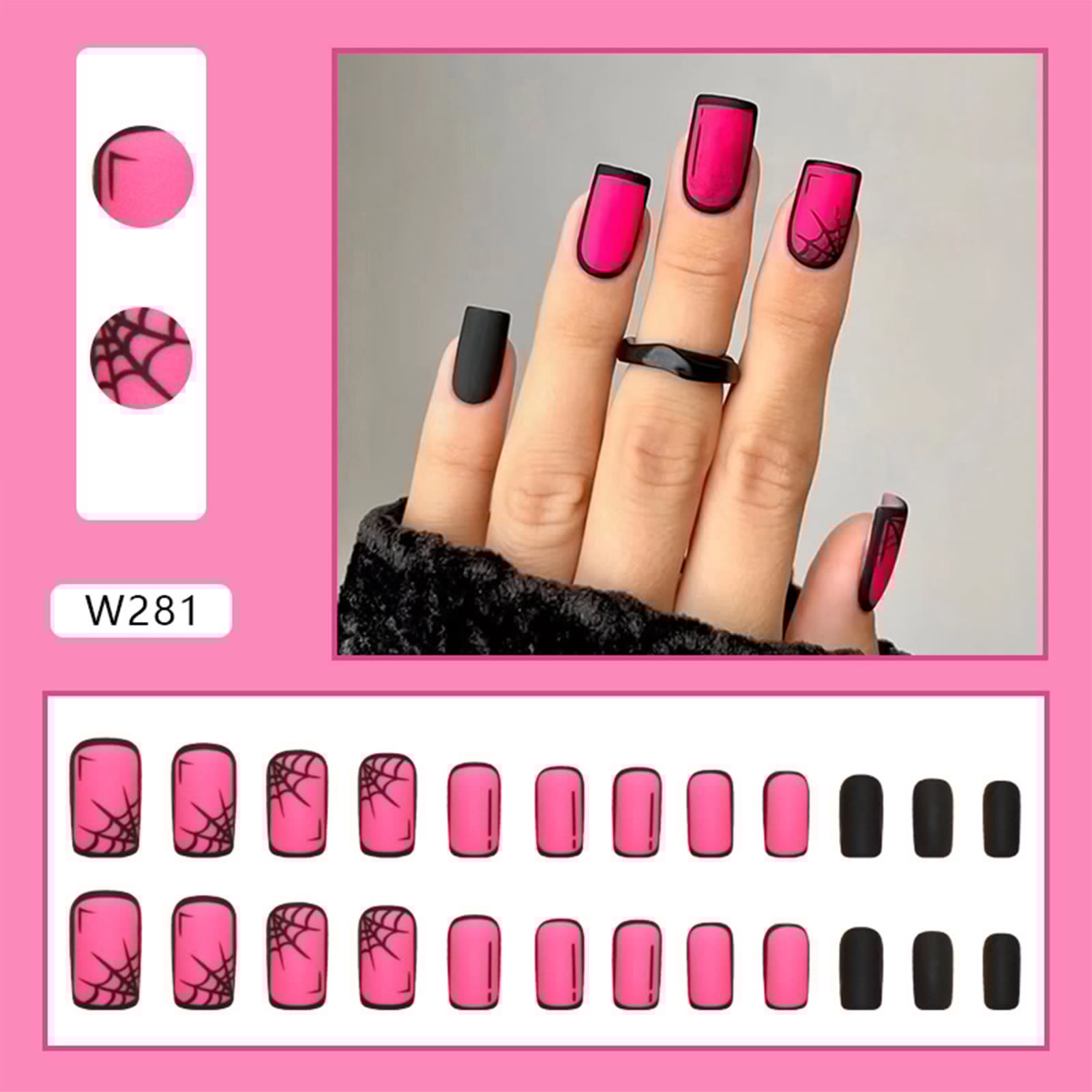 Comic Style False Nails for ACGN Girls 24pcs Coffin y2k Style Press on Nail Tips Full Cover Wearable Short Square Acrylic Nails style2