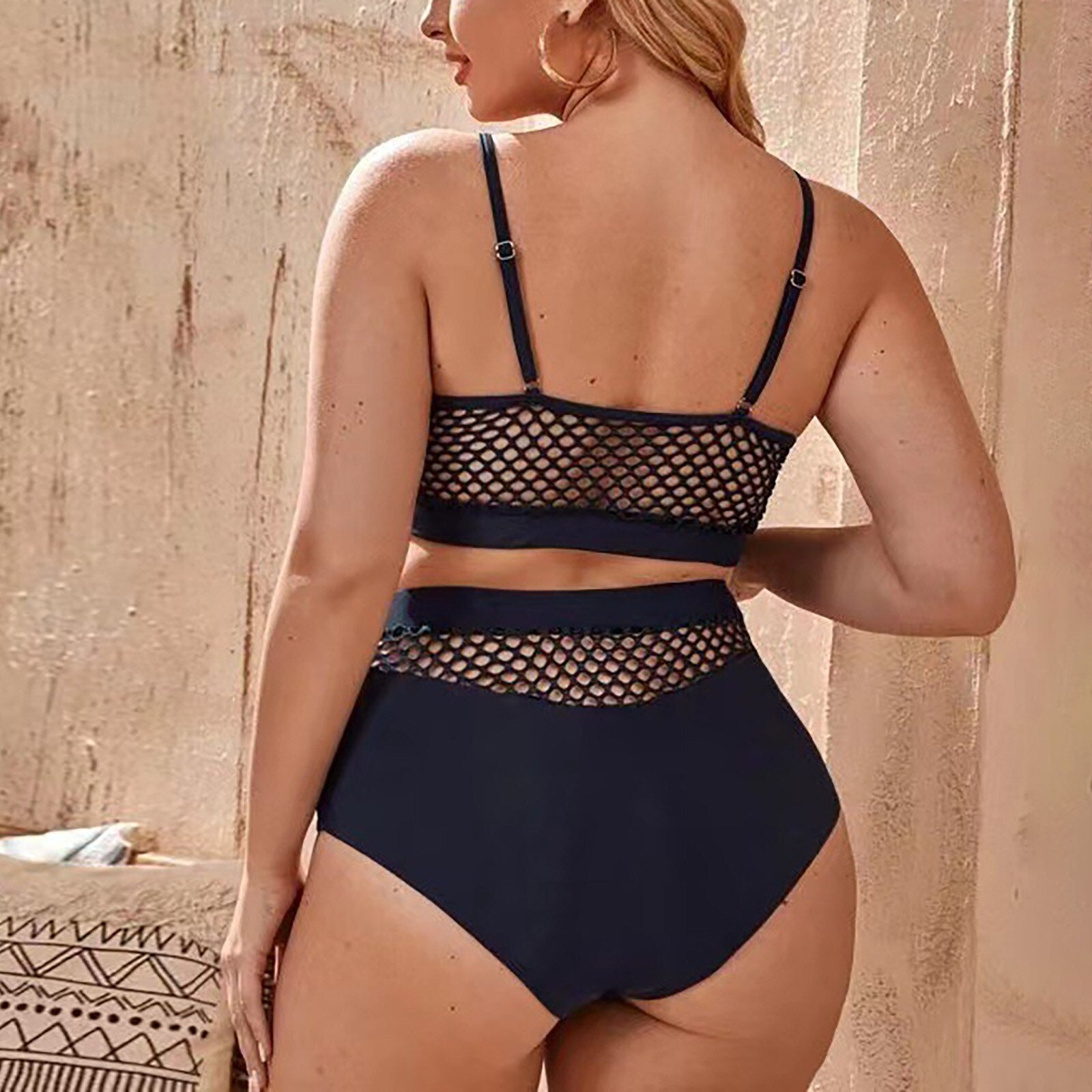 Cotton Hollow Out Mesh Swimsuit Fashion Beach Bikini Swimsuit