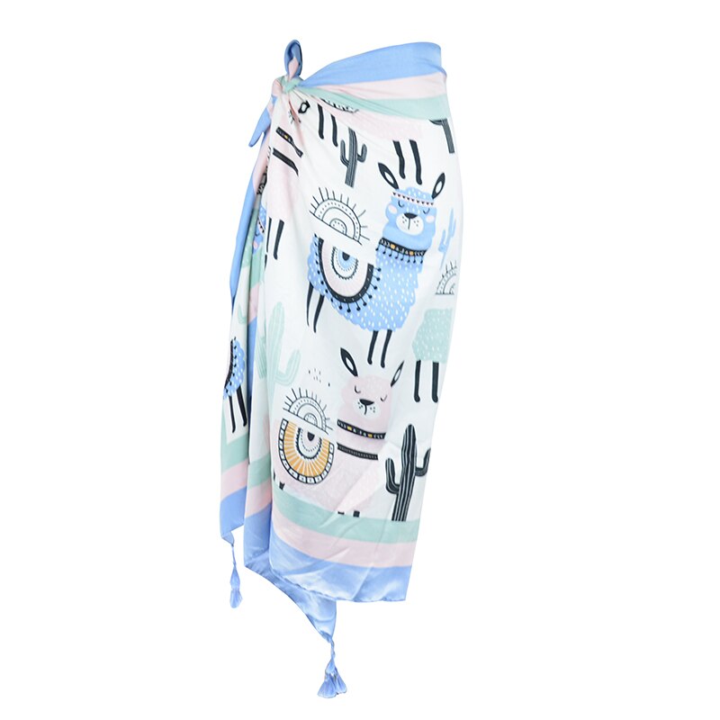 Cotton Linen Women Beach Cover Up Sarong Swimsuit Cover-Up Long Sarong Wrap Pareo With Tassel Bikini Sarong 4 180-100cm